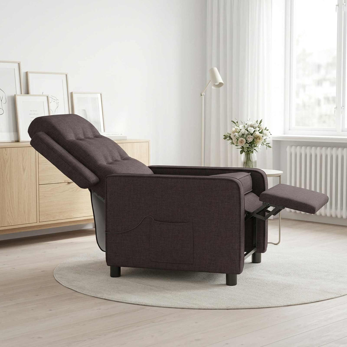 Dönthető masszázsfotel Sötét Barna 65 x 93 x 102 cm Szövet 4