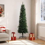 Artificial Slim Christmas Tree 210 cm PE és PVC Zöld