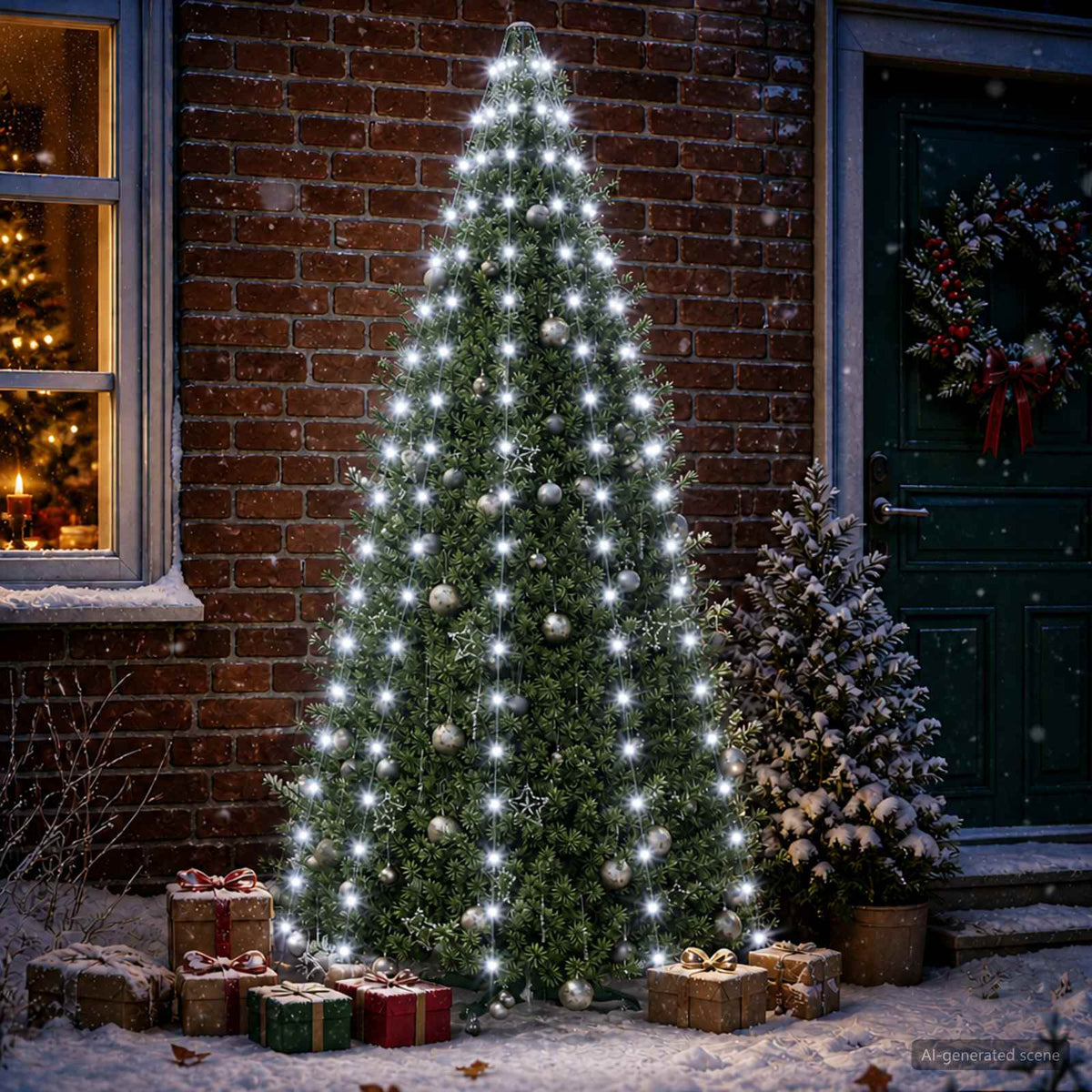 Karácsonyfa fények 210 LED Hideg fehér 210 cm 4
