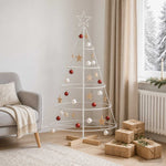 Fém karácsonyfa állvánnyal KUOPIO 125 cm Acél Fehér 3