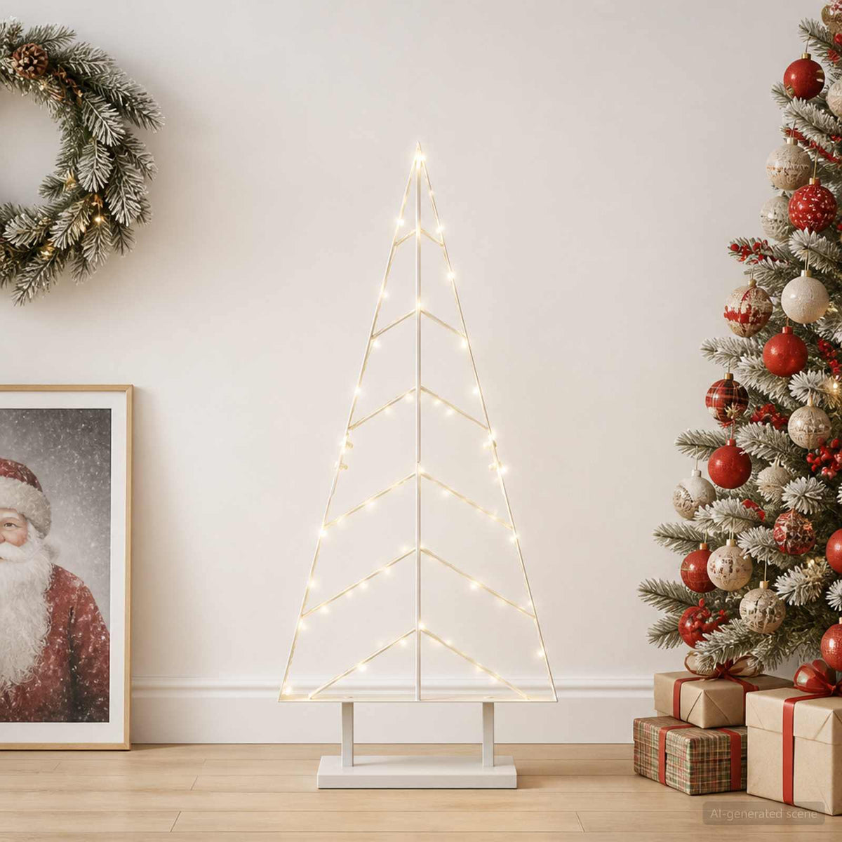 Fém karácsonyfa állvánnyal KUOPIO 90 cm Acél Fehér