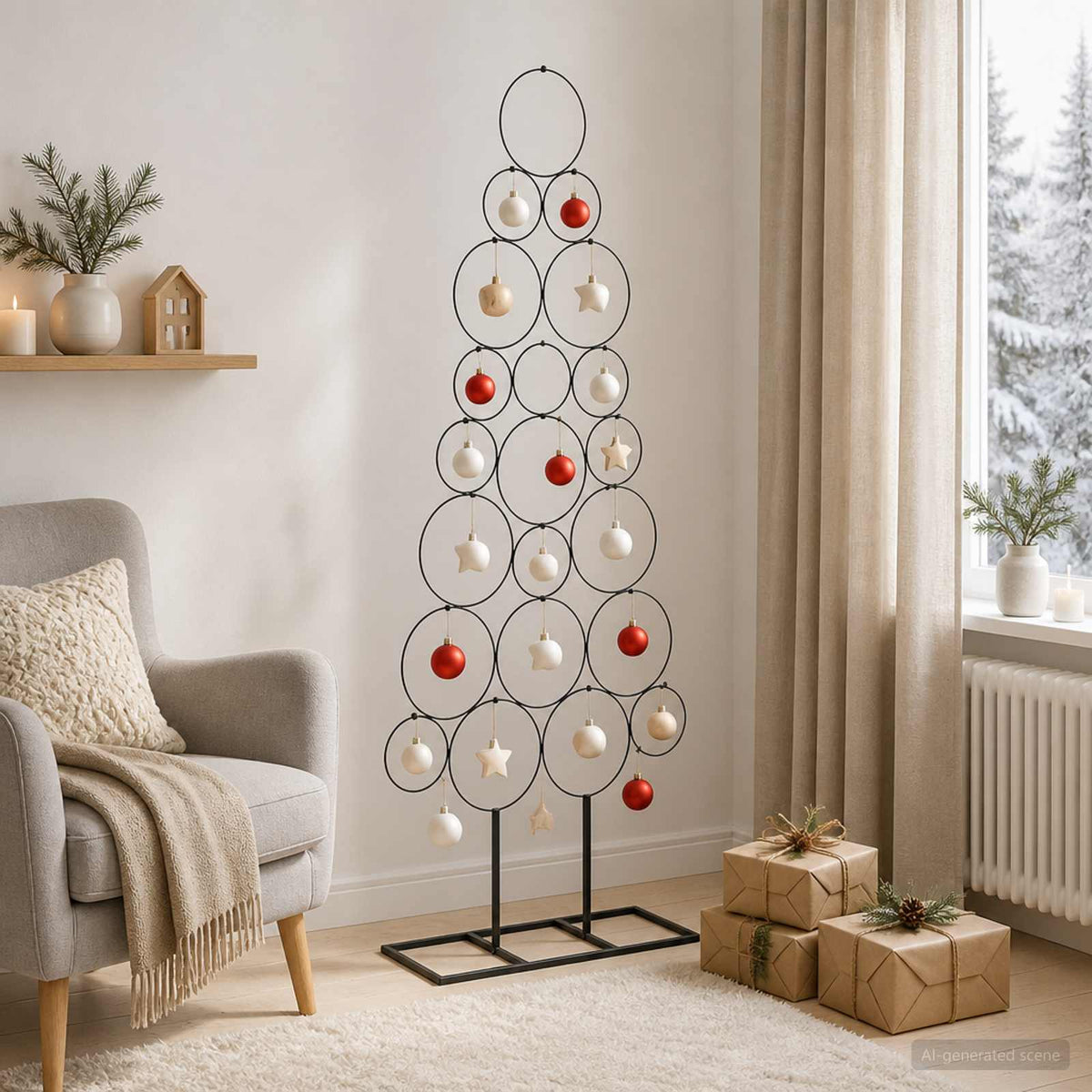 Fém karácsonyfa KUOPIO 125 cm Acél Fekete