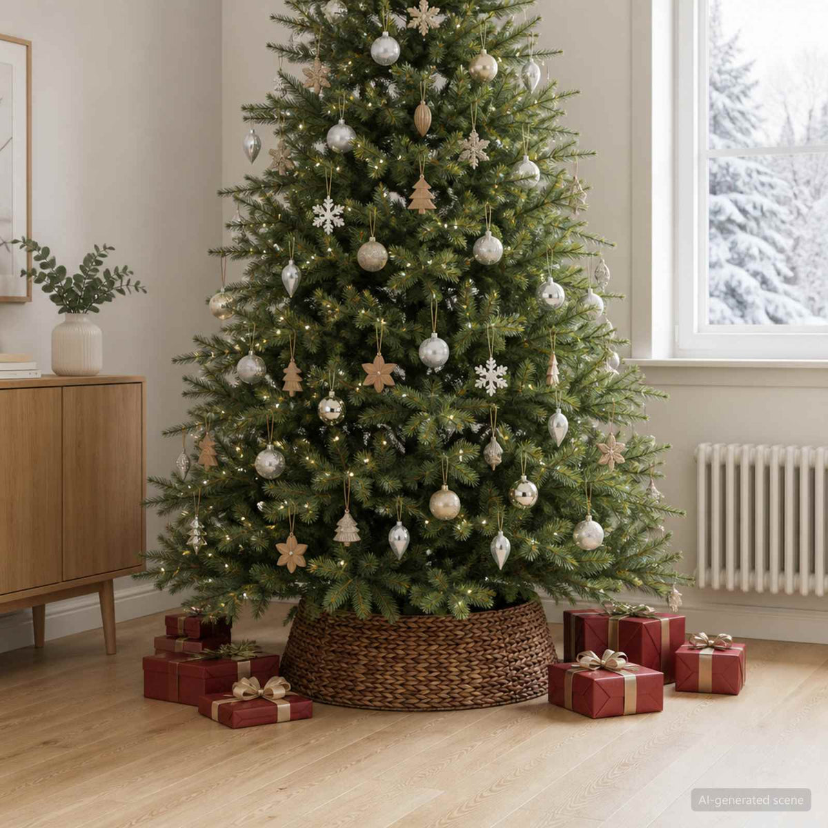 Karácsonyfakollekció Kerek Barna Ø 105 x 28 cm Vízi jácint