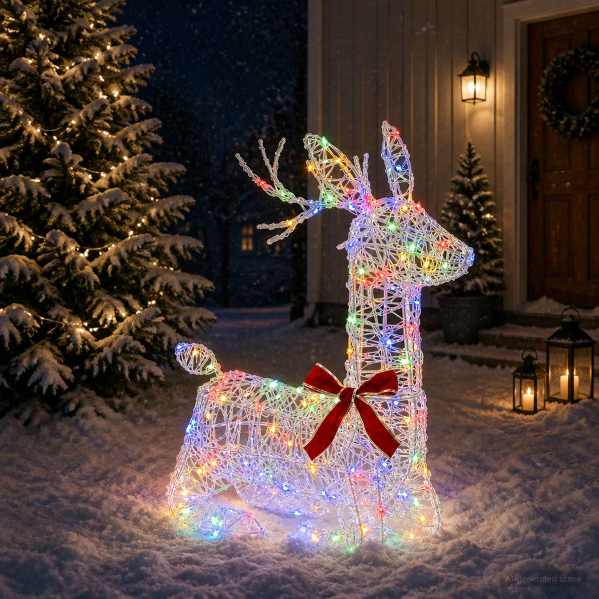 3D karácsonyi rénszarvas LOVIISA 140 LED Többszínű 3