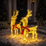 3D karácsonyi rénszarvas LOVIISA 2 db 80 LED Meleg fehér