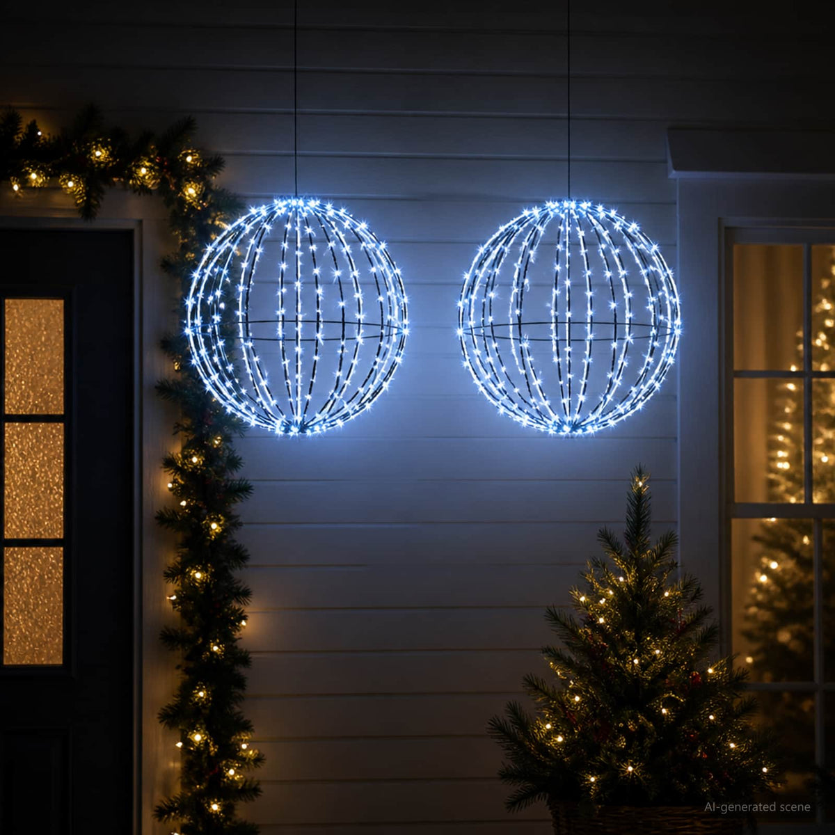 Karácsonyi csúcsdísz világítás 2 db 320 LED Kék