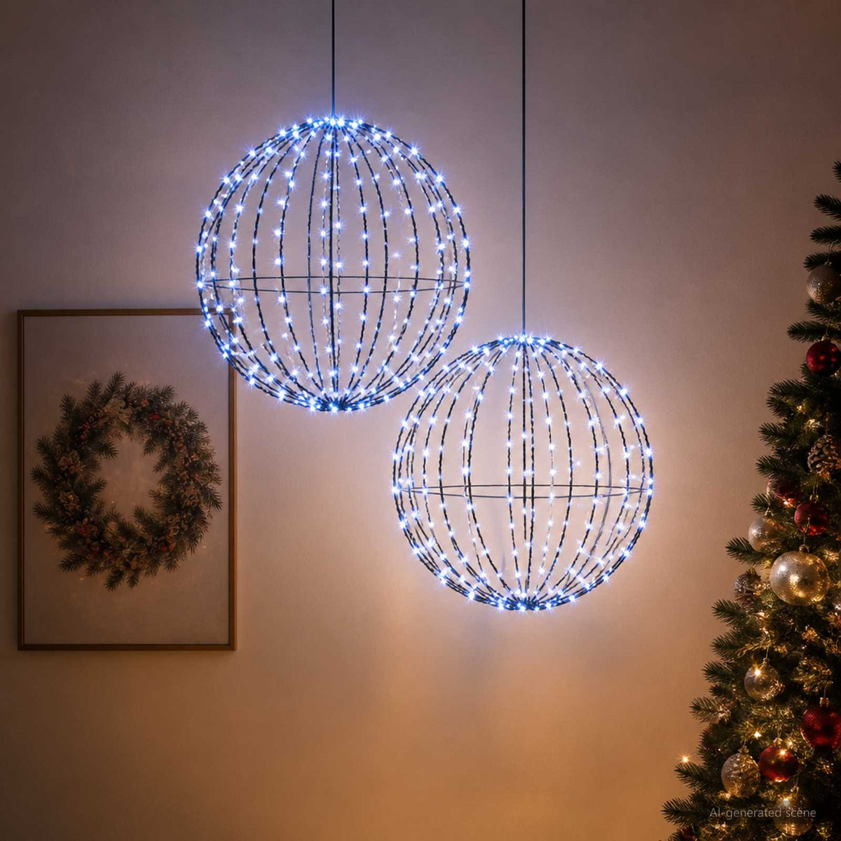 Karácsonyi csúcsdísz világítás 2 db 320 LED Kék 3