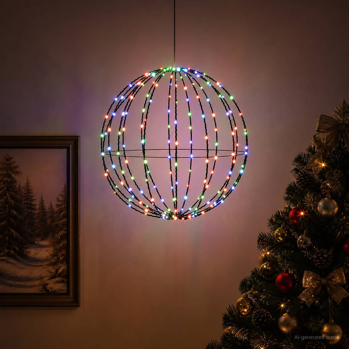 Karácsonyi csúcsdísz világítás 192 LED RGB Átmérő 60 x 63 cm