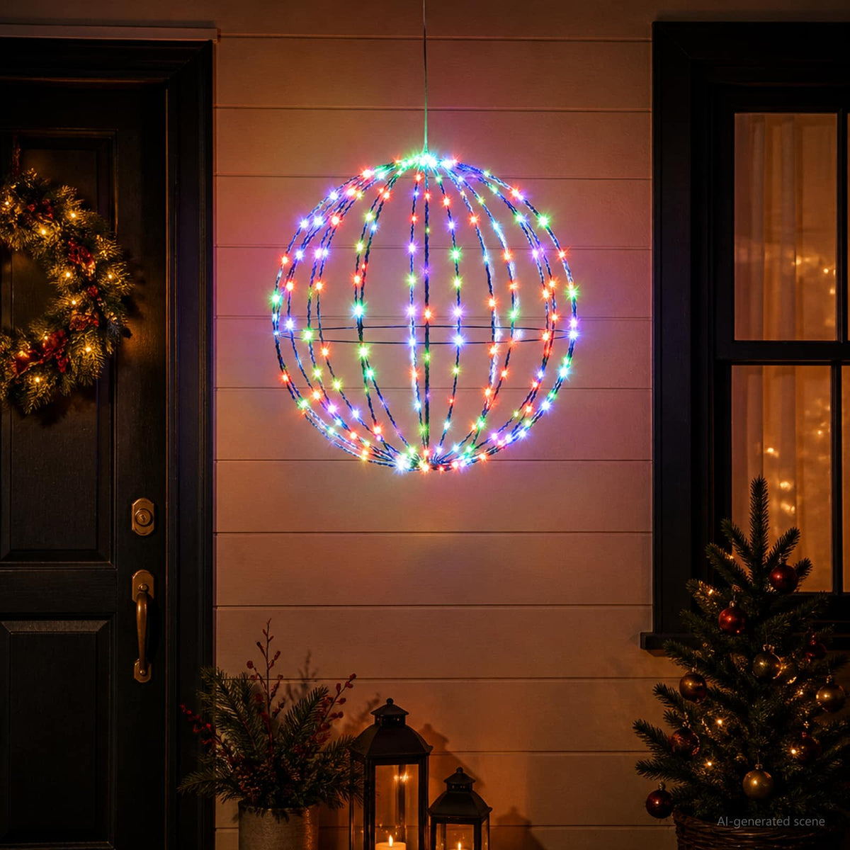 Karácsonyi csúcsdísz világítás 192 LED RGB Átmérő 60 x 63 cm 3