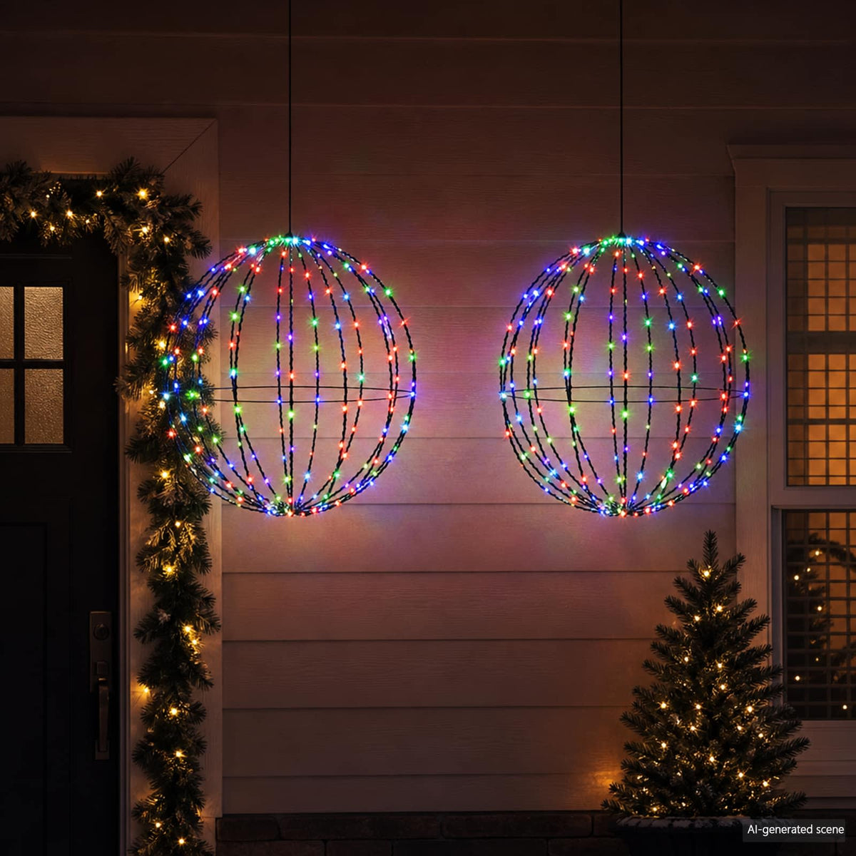 Karácsonyi csúcsdísz világítás 2 db 384 LED RGB 3