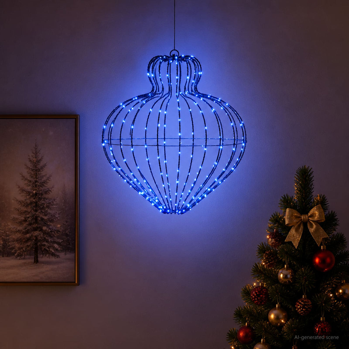 Karácsonyi csúcsdísz világítás 192 LED Kék Átm. 40 x 40 cm 3