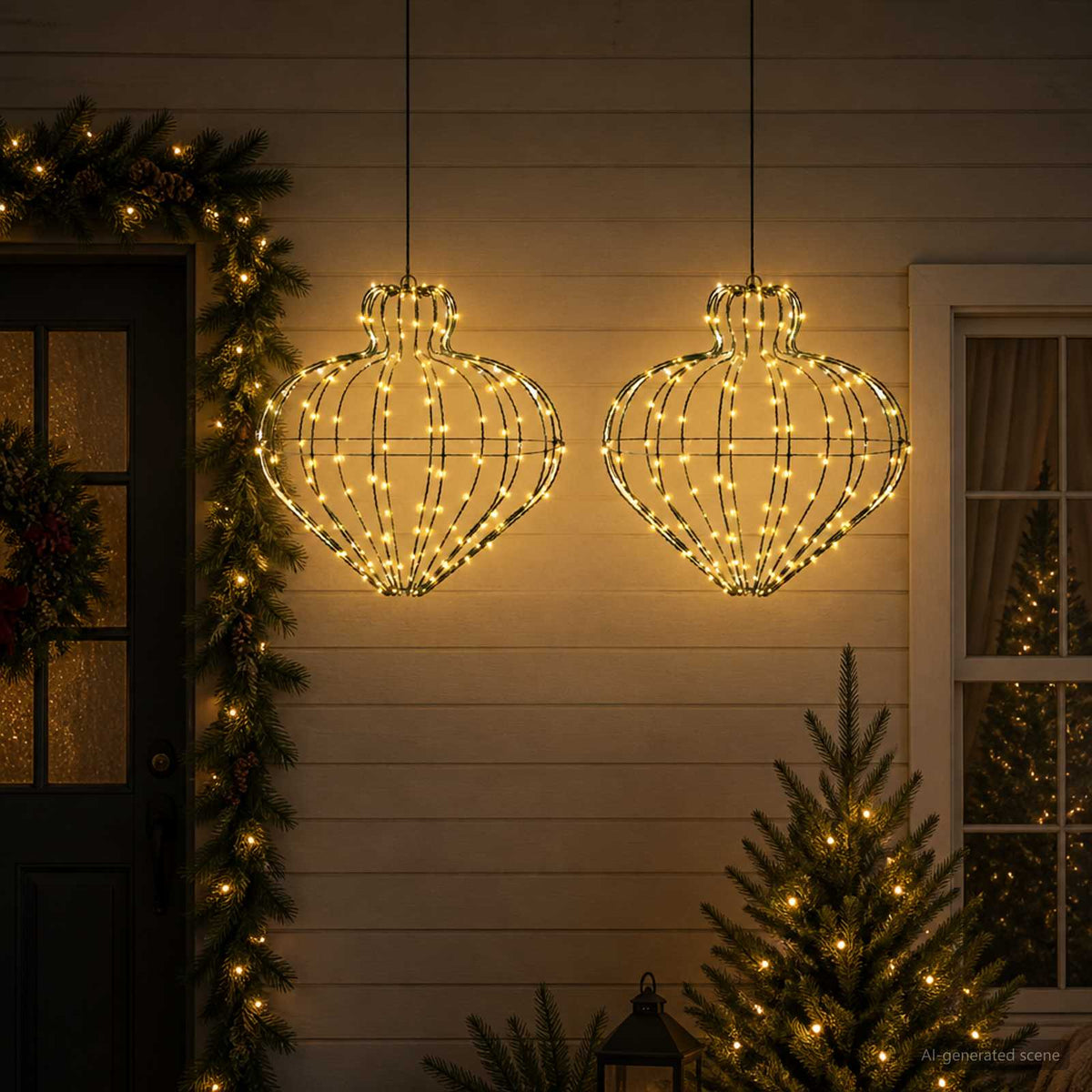 Karácsonyi csúcsdísz világítás 2 db 384 LED Meleg fehér