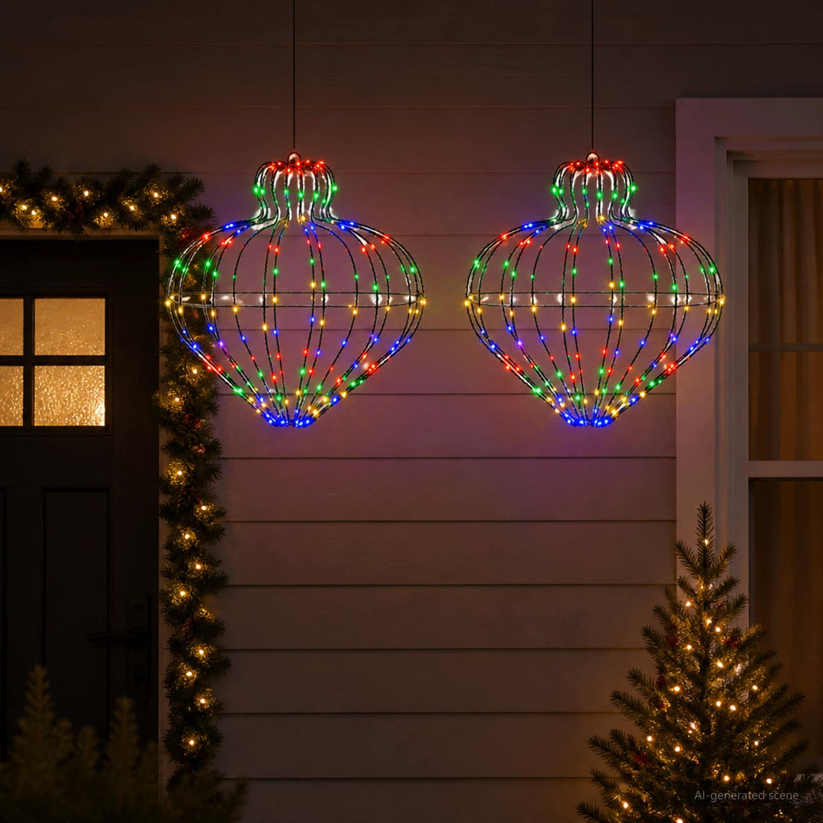 Karácsonyi csúcsdísz világítás 2 db 384 LED Többszínű