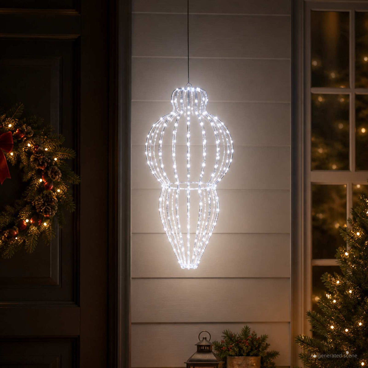 Karácsonyi csúcsdísz világítás 320 LED Hideg fehér 3