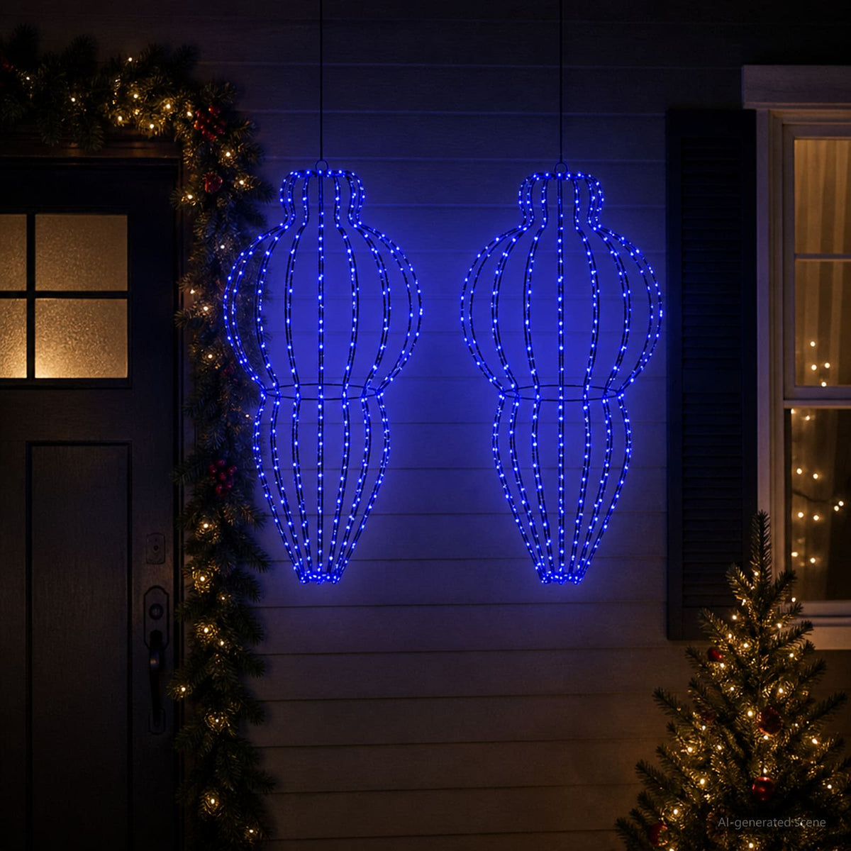 Karácsonyi csúcsdísz világítás 2 db 640 LED Kék Átm. 40 x 75 cm 3
