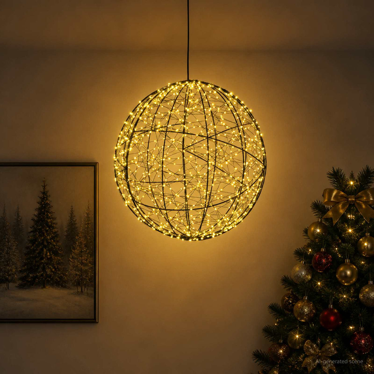 Karácsonyi csúcsdísz világítás 950 LED Meleg fehér