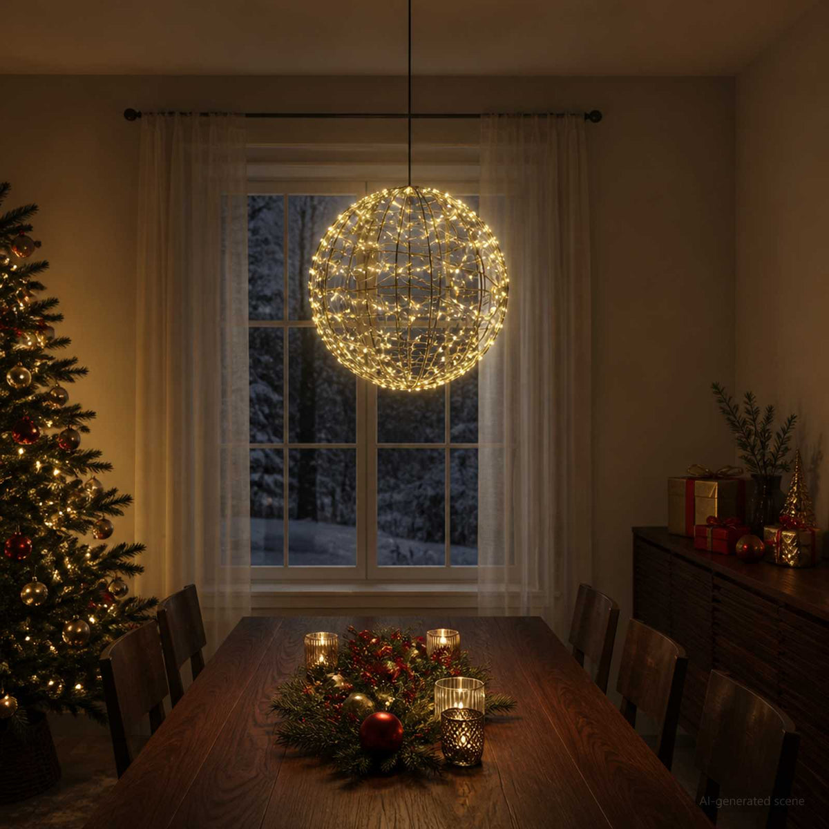 Karácsonyi csúcsdísz világítás 950 LED Meleg fehér 3