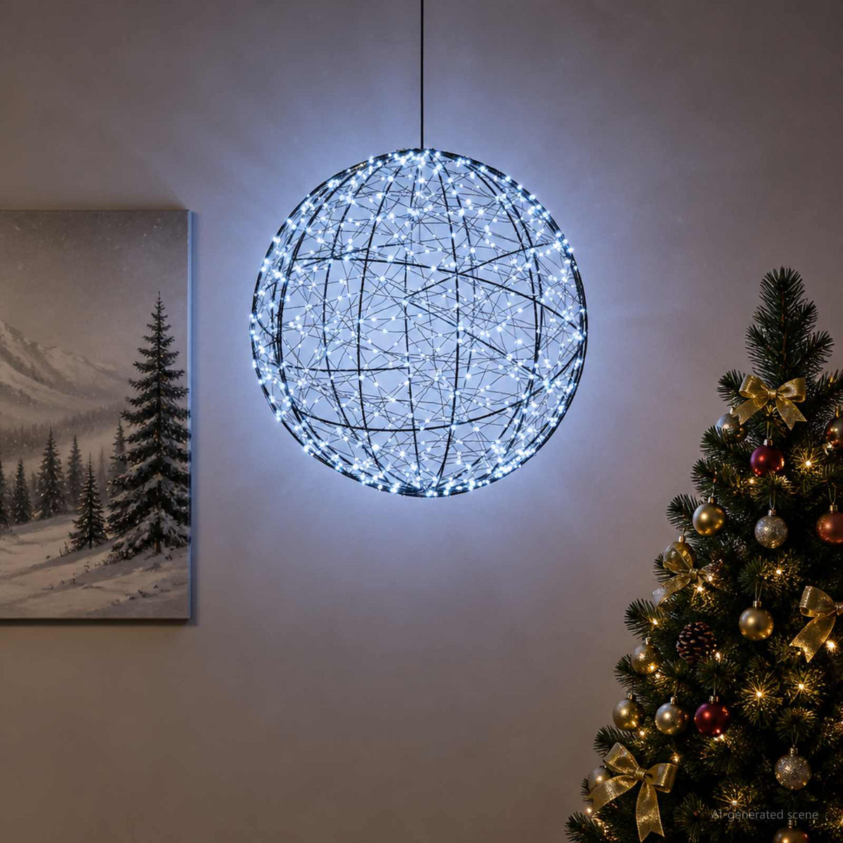 Karácsonyi csúcsdísz világítás 950 LED Hideg fehér