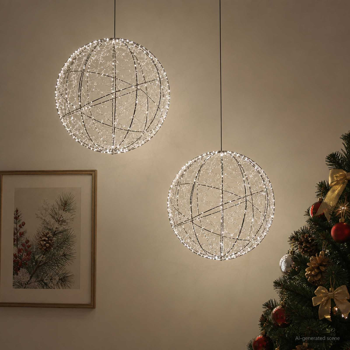 Karácsonyi csúcsdísz világítás 2 db 1000 LED Hideg fehér