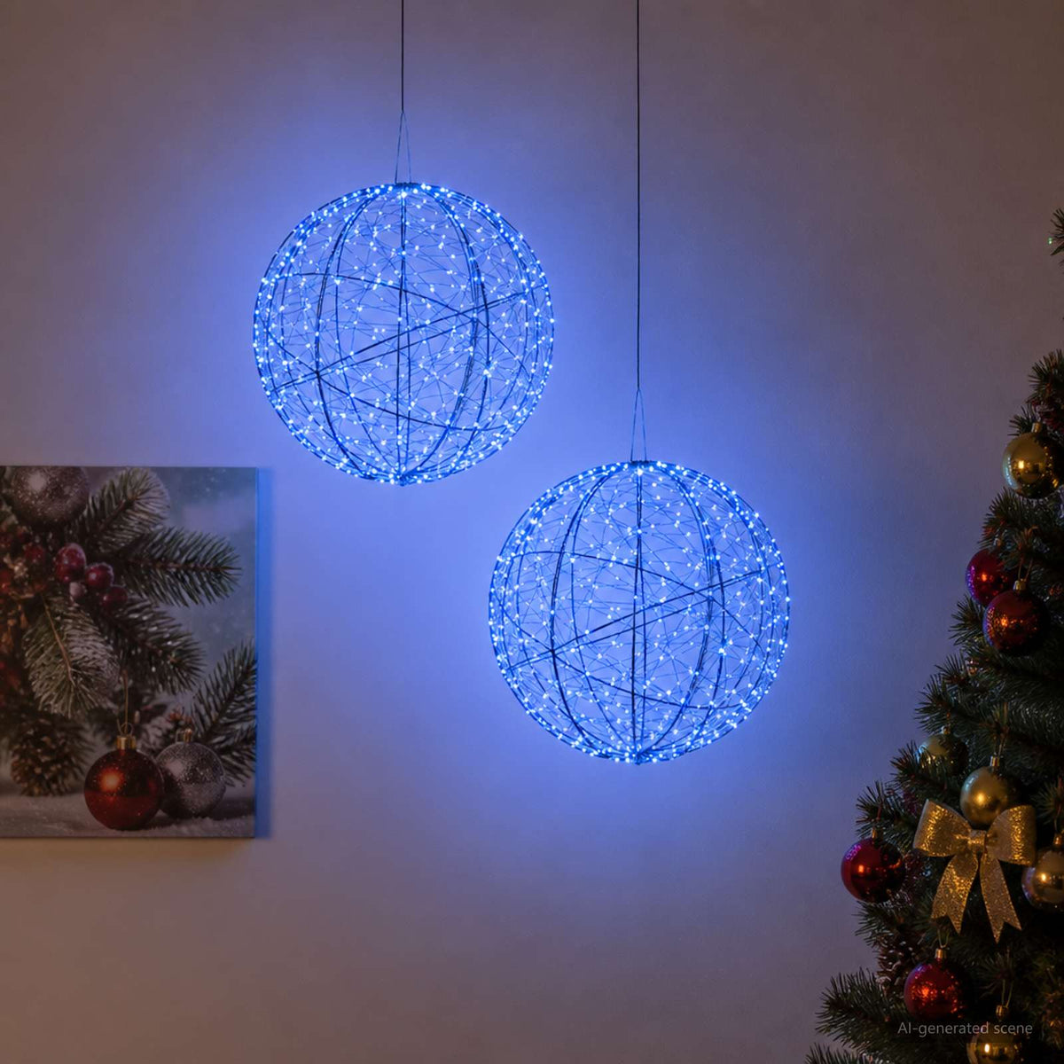 Karácsonyi csúcsdísz világítás 2 db 1000 LED Kék