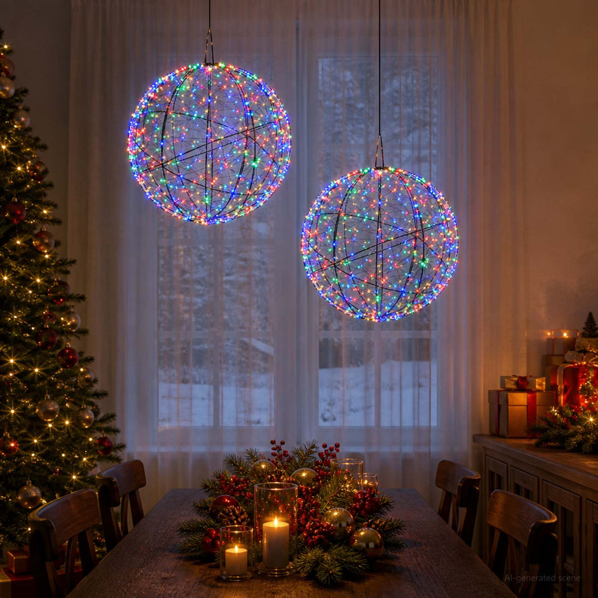 Karácsonyi csúcsdísz világítás 2 db 1500 LED Többszínű 3