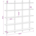 Falpolc Antik Fa 102 x 13.5 x 102 cm Szerelt Fa 7
