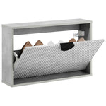 Cipőszekrény VENRAY 70 x 17 x 43 cm Szerelt Fa Betonszürke 3
