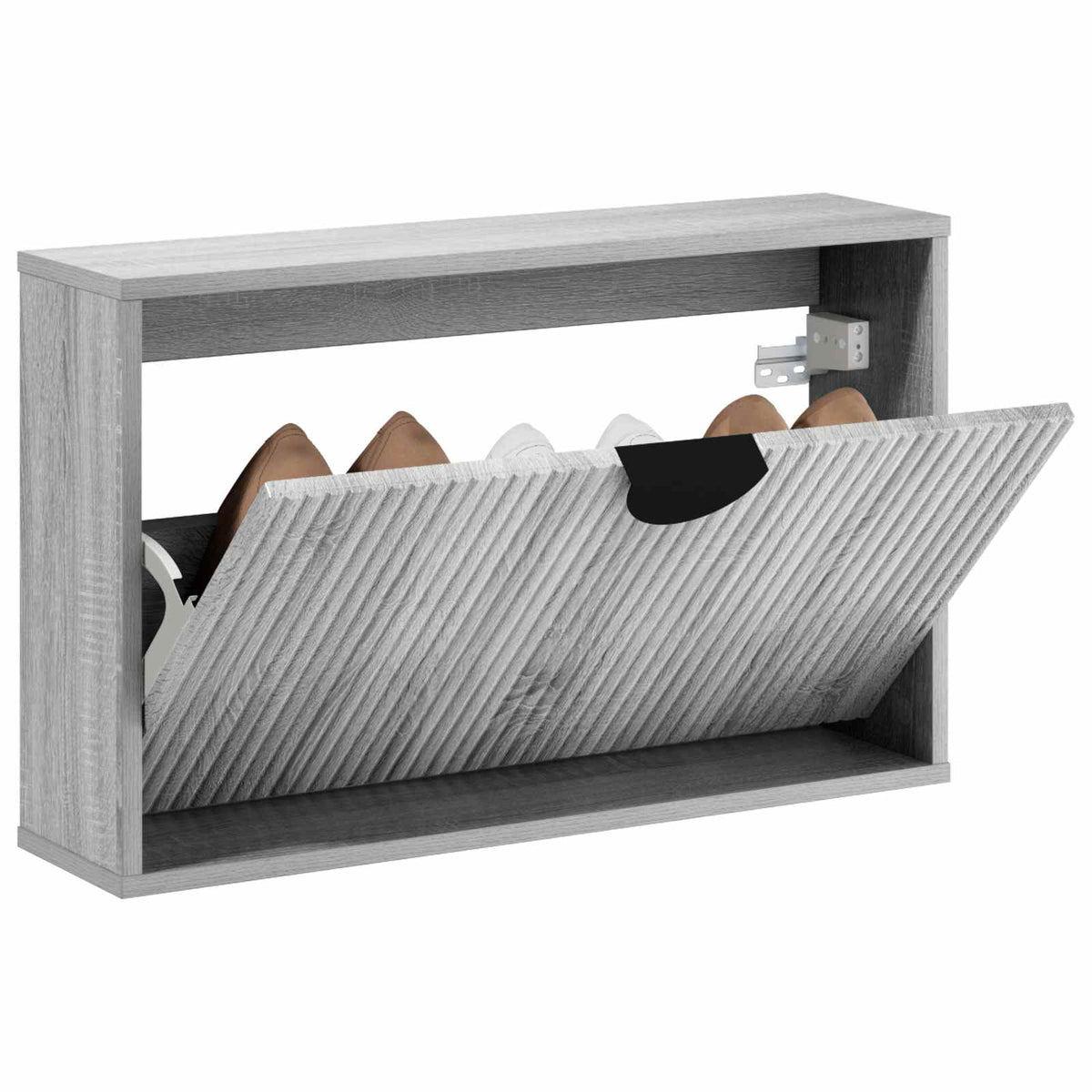 Cipőszekrény VENRAY 70 x 17 x 43 cm Szerelt Fa Szürke Sonoma 3