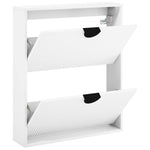 Cipőszekrény VENRAY 70 x 17 x 82 cm Szerelt Fa Magasfényű Fehér 4