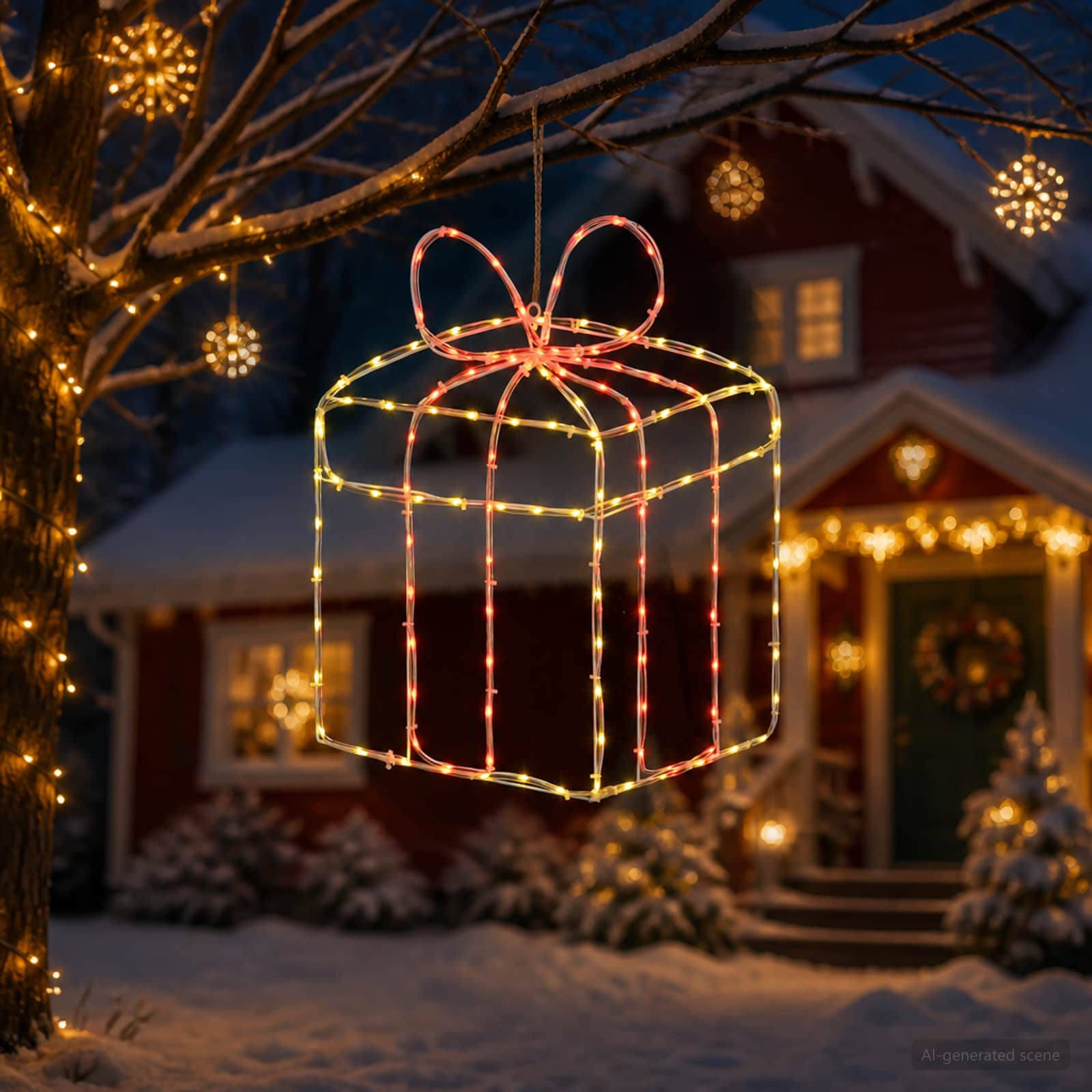 Karácsonyi világító ablakdísz sziluettek LOVIISA 200 LED