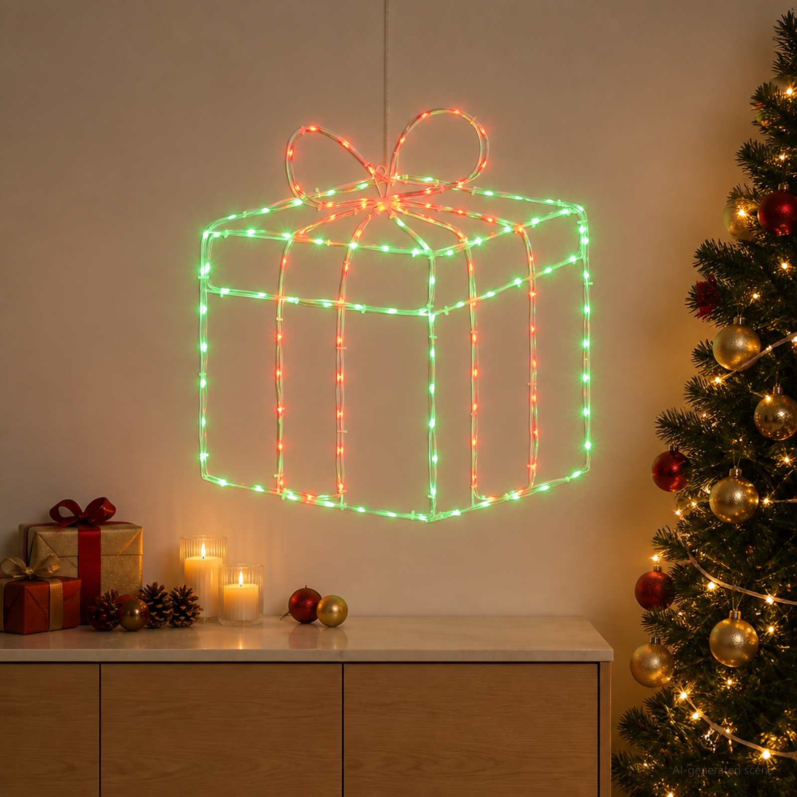 Karácsonyi világító ablakdísz sziluettek LOVIISA 200 LED