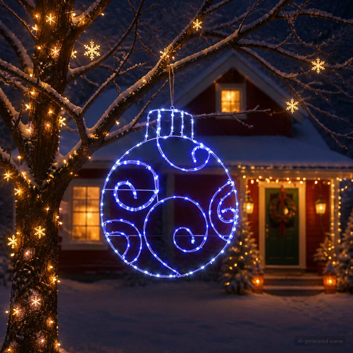 LED-es világító karácsonyi gömb LOVIISA 160 LED Kék 55 x 65 cm 3