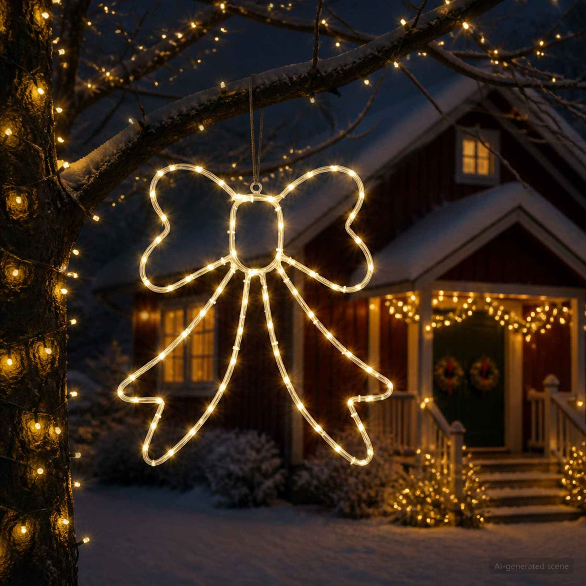 LED fénykábel masni LOVIISA 70 LED Meleg fehér 50 x 51 cm 3