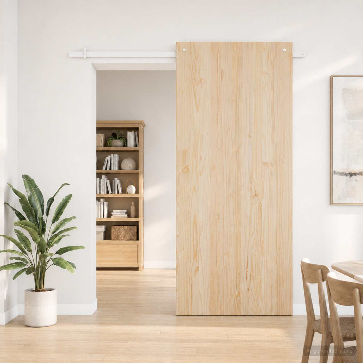Tolóajtó vasalat készlet 183 cm Acél Fehér