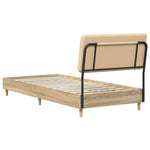 Egyszemélyes ágy fejtámlával Sonoma tölgy és krém 90 x 200 cm 5