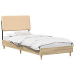Egyszemélyes ágy fejtámlával Sonoma tölgy és krém 90 x 200 cm 2