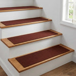 Lépcsőszőnyegek 15 db 76 x 20 cm Burgundi Poliészter
