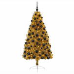 Műkarácsonyfa gömbbel 180 cm 300 LED Meleg fehér PVC és fém 4