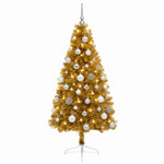 Műkarácsonyfa gömbbel 120 cm 150 LED Meleg fehér PVC és fém 4