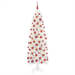 Karcsú műkarácsonyfa gömbökkel 240 cm 300 LED Meleg fehér 4