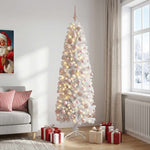 Karcsú műkarácsonyfa gömbökkel 240 cm 300 LED Meleg fehér 3