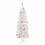 Karcsú műkarácsonyfa gömbökkel 240 cm 300 LED Meleg fehér 4