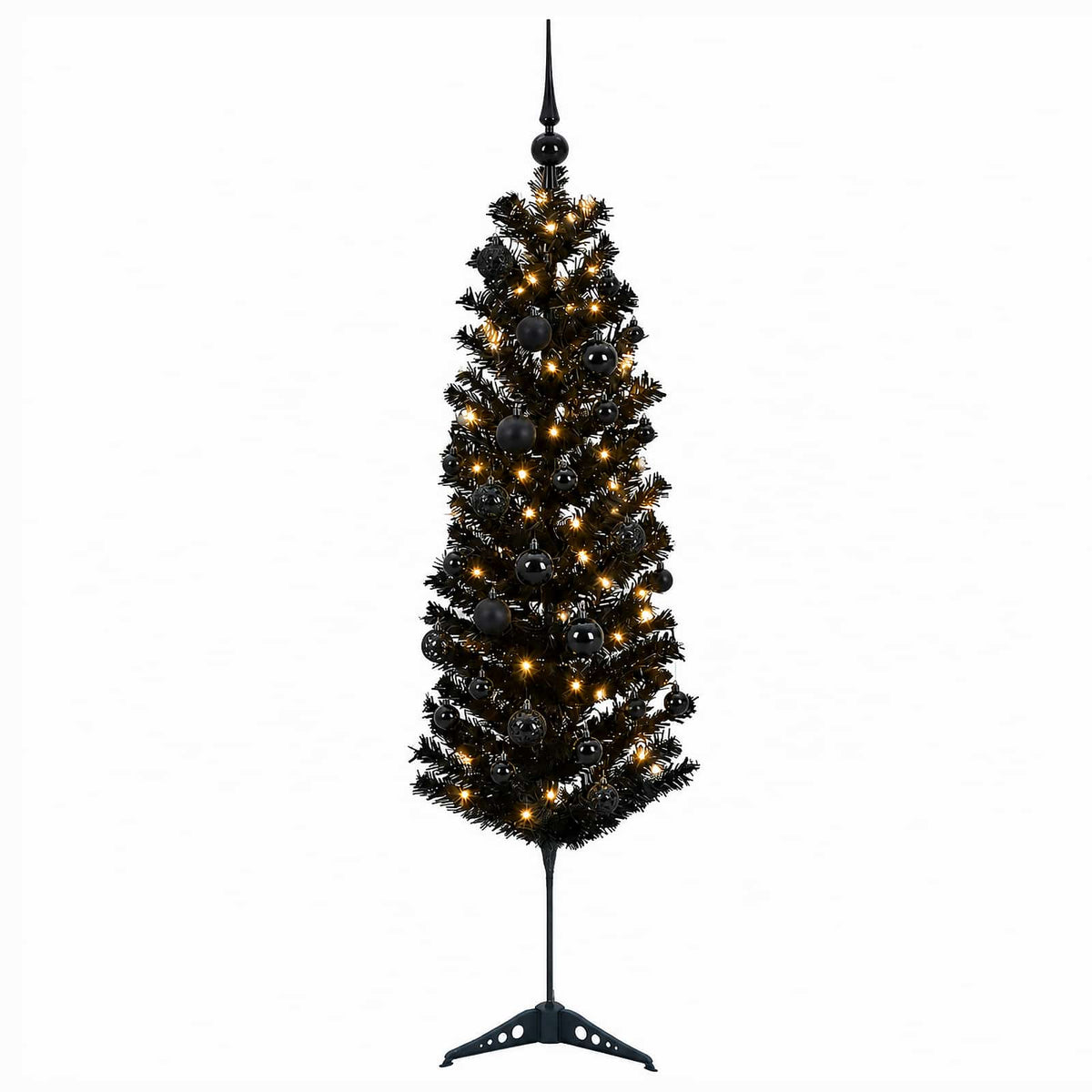 Karcsú műkarácsonyfa gömbökkel 120 cm 150 LED Meleg fehér 4
