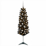 Karcsú műkarácsonyfa gömbökkel 120 cm 150 LED Meleg fehér 4