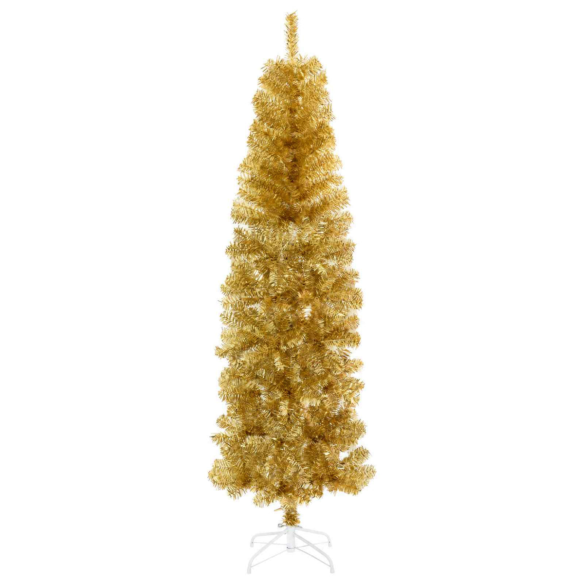 Mű vékony karácsonyfa gömbökkel 180 cm 300 LED Meleg fehér 5