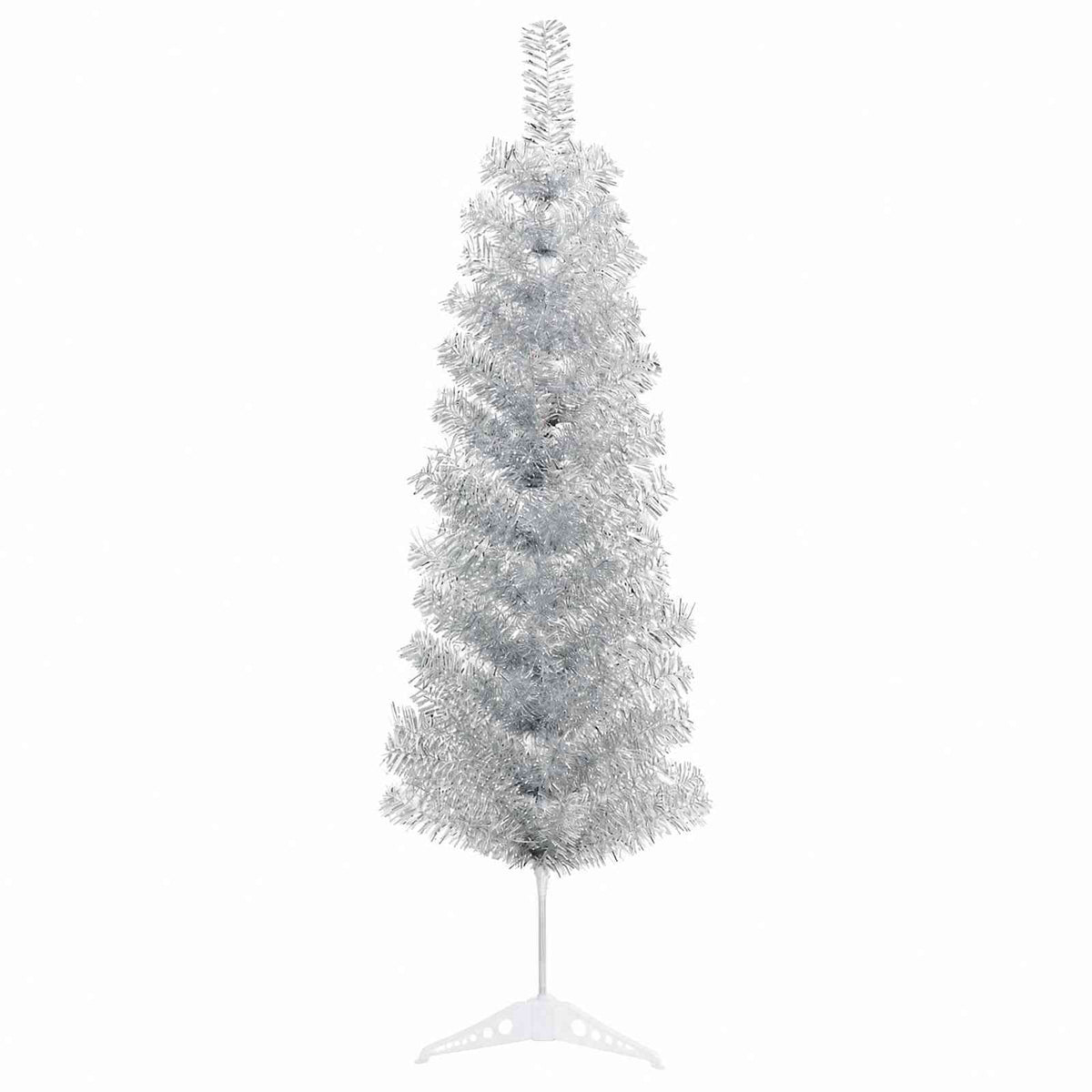 Mű Karcsú Karácsonyi Fa 150 cm 150 LED Meleg fehér PVC és fém 5