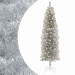 Mű Karcsú Karácsonyi Fa 180 cm 300 LED Meleg fehér PVC és fém 2