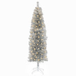 Mű Karcsú Karácsonyi Fa 180 cm 300 LED Meleg fehér PVC és fém 4