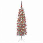 Karcsú műkarácsonyfa gömbökkel 180 cm 300 LED Meleg fehér 4