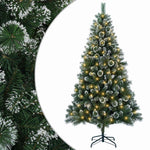 Mű karácsonyfa 150 cm 150 LED Meleg fehér PVC és fém Zöld 2